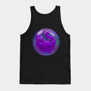 Purple Cat in a Bubble Tank Top